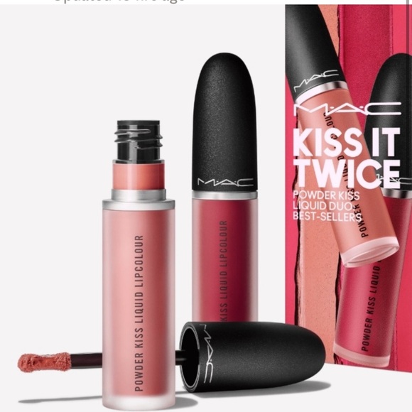 New! MAC Kiss It Twice Powder Kiss Liquid Duo Best-Sellers - Picture 1 of 5